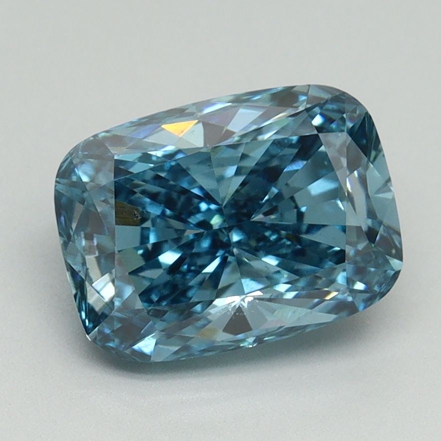 Loose Diamond - CUSHION MODIFIED 2.17ct Fancy Vivid Blue VS1: Loose Diamond - CUSHION MODIFIED 2.17ct Fancy Vivid Blue VS1 Source: This is a real non-mined Diamond that has been grown in a lab Shape: CUSHION MODIFIED Carats: 2.17 Color: Fancy Vivid Blue Certific