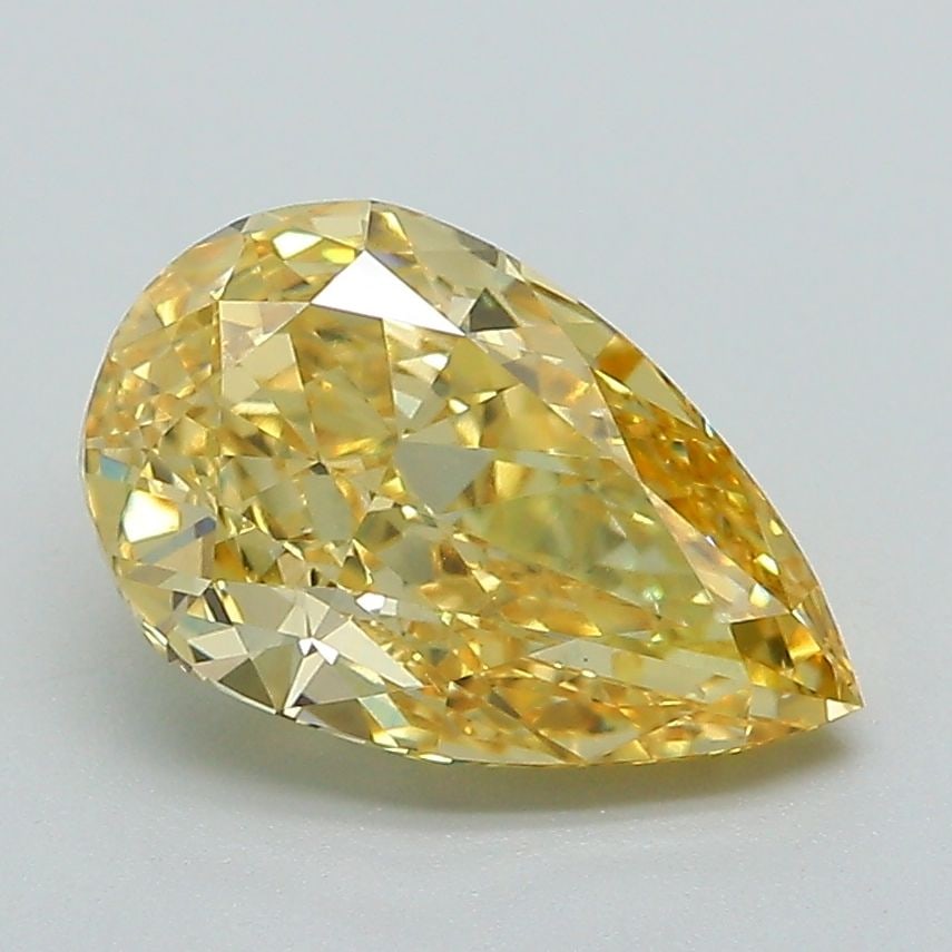 Loose Diamond - PEAR 2.1ct Fancy Vivid Yellow VS1: Loose Diamond - PEAR 2.1ct Fancy Vivid Yellow VS1 Source: This is a real non-mined Diamond that has been grown in a lab Shape: PEAR Carats: 2.1 Color: Fancy Vivid Yellow Certification: IGI Video: