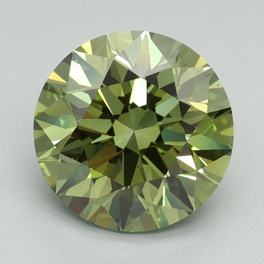 Loose Diamond - ROUND 3.02ct Fancy Vivid Green VS2: Loose Diamond - ROUND 3.02ct Fancy Vivid Green VS2 Source: This is a real non-mined Diamond that has been grown in a lab Shape: ROUND Carats: 3.02 Color: Fancy Vivid Green Certification: IGI Video: