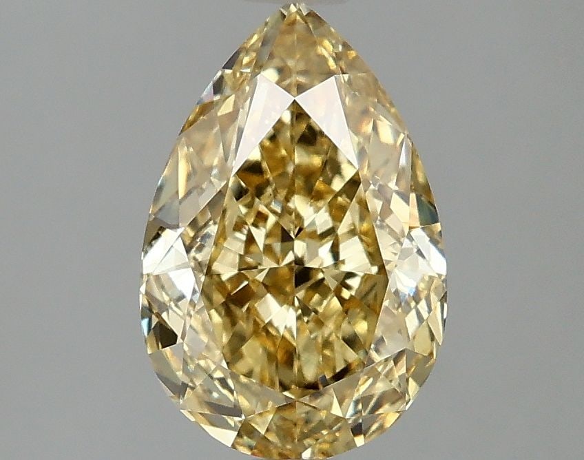 Loose Diamond - PEAR 2.08ct Fancy Vivid Yellow VS2: Loose Diamond - PEAR 2.08ct Fancy Vivid Yellow VS2 Source: This is a real non-mined Diamond that has been grown in a lab Shape: PEAR Carats: 2.08 Color: Fancy Vivid Yellow Certification: IGI Video: