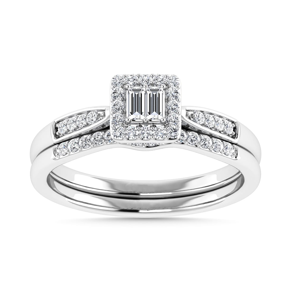 Diamond 1/4 Ct.Tw. Bridal Ring in 10K White Gold: Diamond 1/4 Ct.Tw. Bridal Ring in 10K White Gold 10k White Gold Stone Color: G-h Stone Clarity: I1 This item may take 2-5 weeks for shipping. The Diamond Depot Guarantee: All items in this auction are