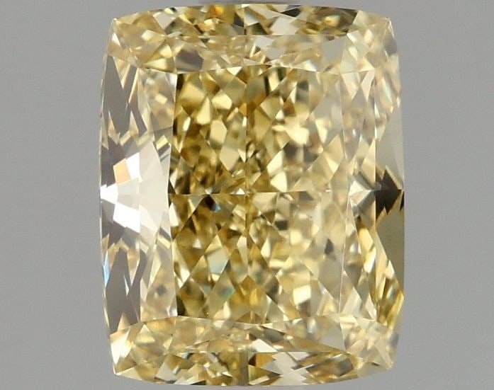 Loose Diamond - CUSHION MODIFIED 2.1ct Fancy Intense Yellow VS2: Loose Diamond - CUSHION MODIFIED 2.1ct Fancy Intense Yellow VS2 Source: This is a real non-mined Diamond that has been grown in a lab Shape: CUSHION MODIFIED Carats: 2.1 Color: Fancy Intense Yellow Ce