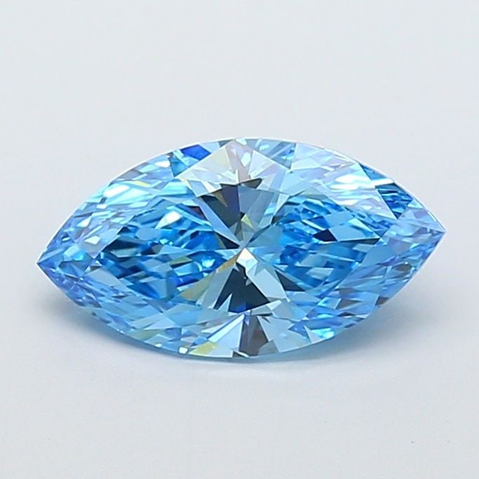 Loose Diamond - MARQUISE 2.53ct Fancy Vivid Blue VVS2: Loose Diamond - MARQUISE 2.53ct Fancy Vivid Blue VVS2 Source: This is a real non-mined Diamond that has been grown in a lab Shape: MARQUISE Carats: 2.53 Color: Fancy Vivid Blue Certification: IGI Vide