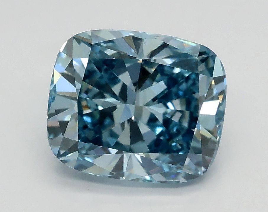 Loose Diamond - CUSHION BRILLIANT 1.92ct Fancy Intense Blue VS1: Loose Diamond - CUSHION BRILLIANT 1.92ct Fancy Intense Blue VS1 Source: This is a real non-mined Diamond that has been grown in a lab Shape: CUSHION BRILLIANT Carats: 1.92 Color: Fancy Intense Blue Ce