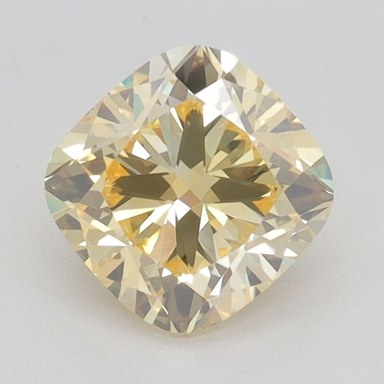 Loose Diamond - CUSHION BRILLIANT 1.58ct Fancy Vivid Yellow VVS2: Loose Diamond - CUSHION BRILLIANT 1.58ct Fancy Vivid Yellow VVS2 Source: This is a real non-mined Diamond that has been grown in a lab Shape: CUSHION BRILLIANT Carats: 1.58 Color: Fancy Vivid Yellow C