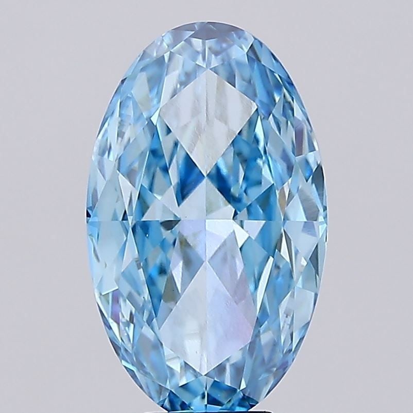 Loose Diamond - OVAL 10.1ct Fancy Vivid Blue VS1: Loose Diamond - OVAL 10.1ct Fancy Vivid Blue VS1 Source: This is a real non-mined Diamond that has been grown in a lab Shape: OVAL Carats: 10.1 Color: Fancy Vivid Blue Certification: IGI Video: