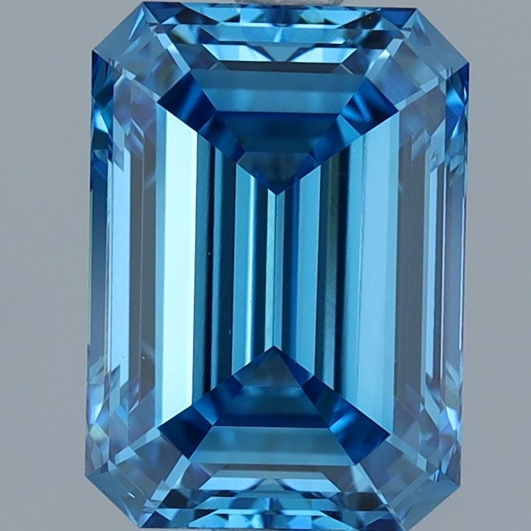 Loose Diamond - EMERALD 2.08ct Fancy Vivid Blue VVS2: Loose Diamond - EMERALD 2.08ct Fancy Vivid Blue VVS2 Source: This is a real non-mined Diamond that has been grown in a lab Shape: EMERALD Carats: 2.08 Color: Fancy Vivid Blue Certification: IGI Video: