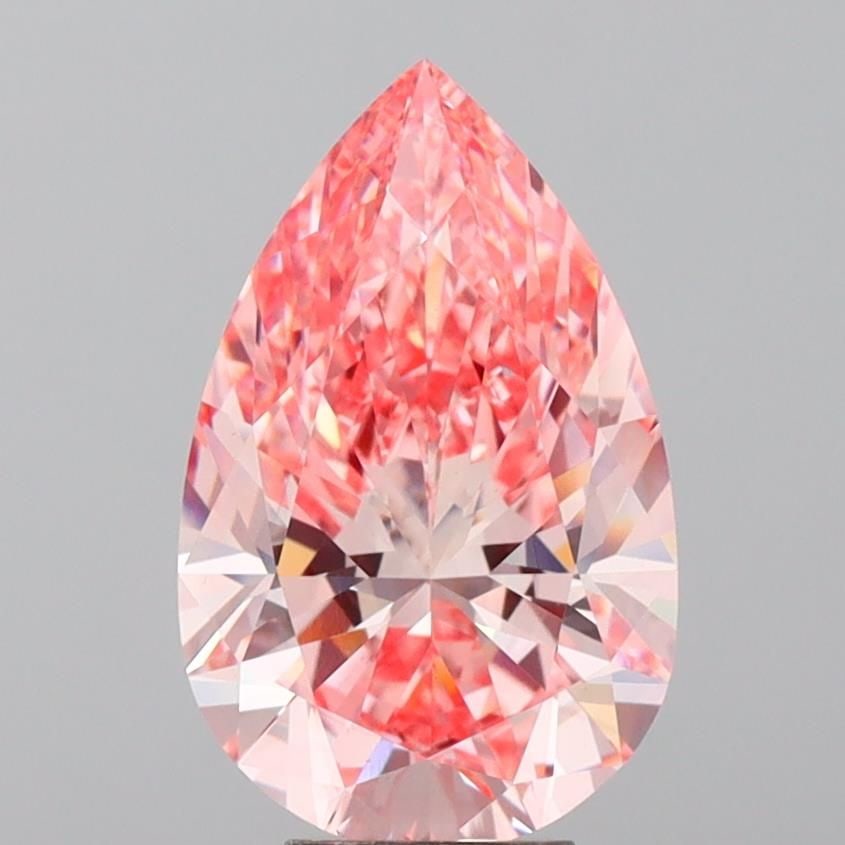Loose Diamond - PEAR 6.52ct Fancy Vivid Pink VS1: Loose Diamond - PEAR 6.52ct Fancy Vivid Pink VS1 Source: This is a real non-mined Diamond that has been grown in a lab Shape: PEAR Carats: 6.52 Color: Fancy Vivid Pink Certification: IGI Video:
