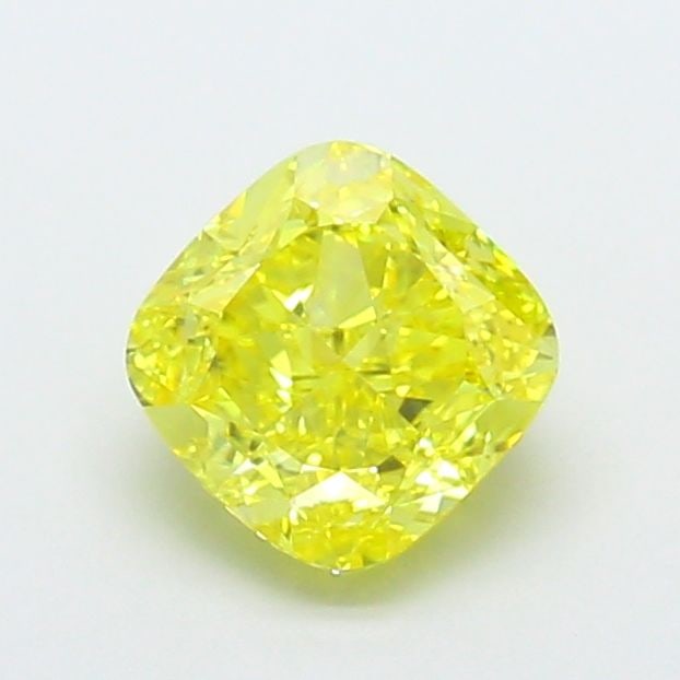 Loose Diamond - CUSHION MODIFIED 2.1ct Fancy Vivid Yellow VVS1: Loose Diamond - CUSHION MODIFIED 2.1ct Fancy Vivid Yellow VVS1 Source: This is a real non-mined Diamond that has been grown in a lab Shape: CUSHION MODIFIED Carats: 2.1 Color: Fancy Vivid Yellow Certi