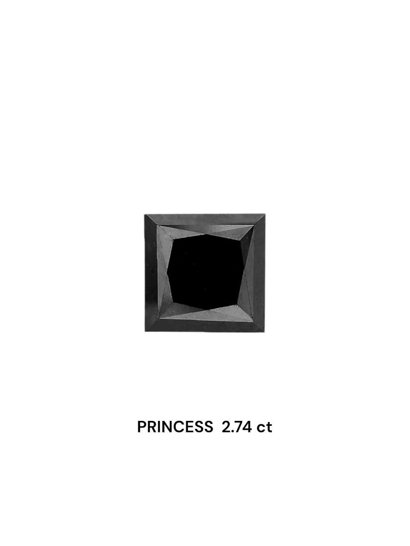 Loose Diamond - PRINCESS 2.74ct Black: Loose Diamond - PRINCESS 2.74ct Black Source: Natural Shape: PRINCESS Carats: 2.74 Color: Black Certification: IGI Video: