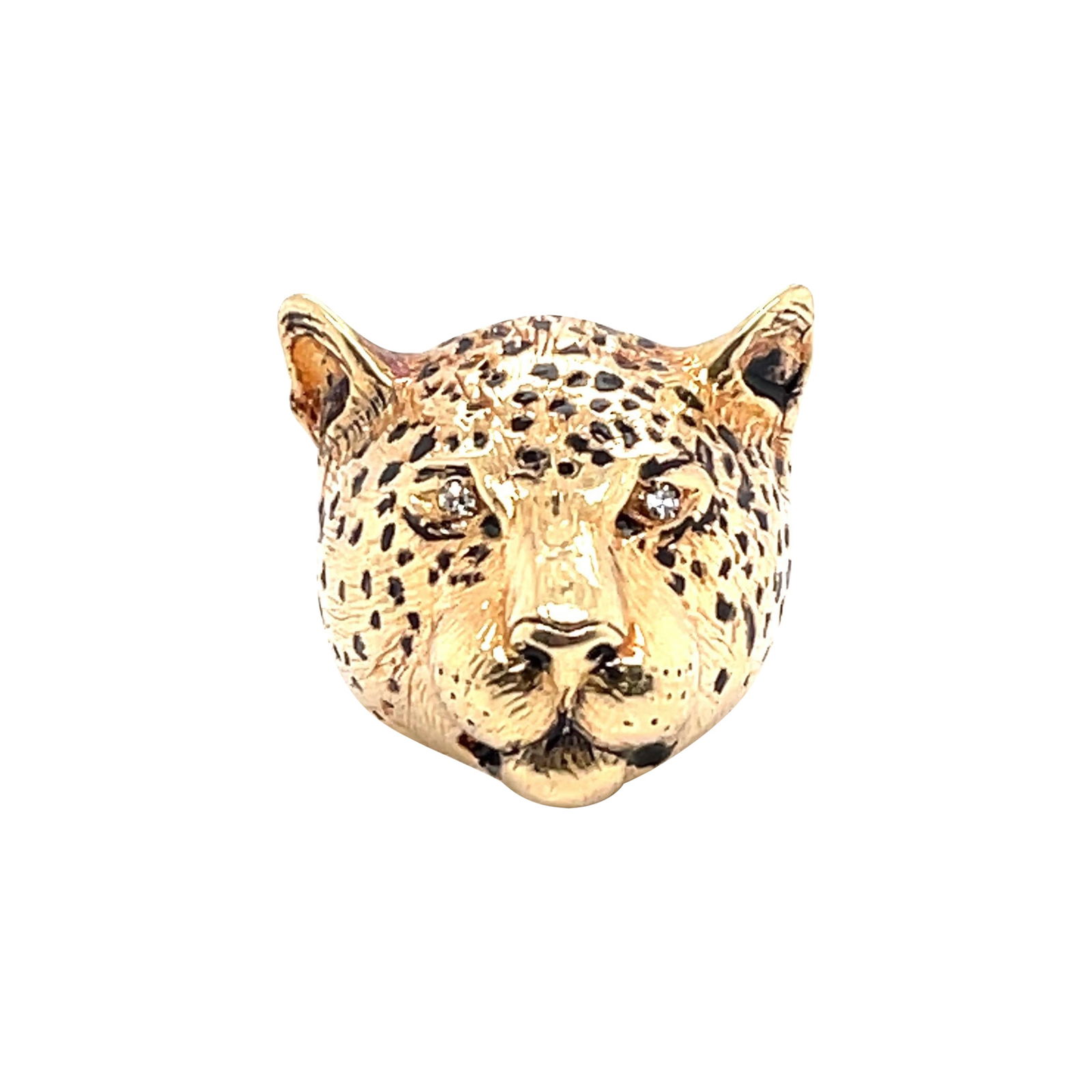 Contemporary 14k Yellow Gold Panther Cat Ring Resizable (1 of 6)