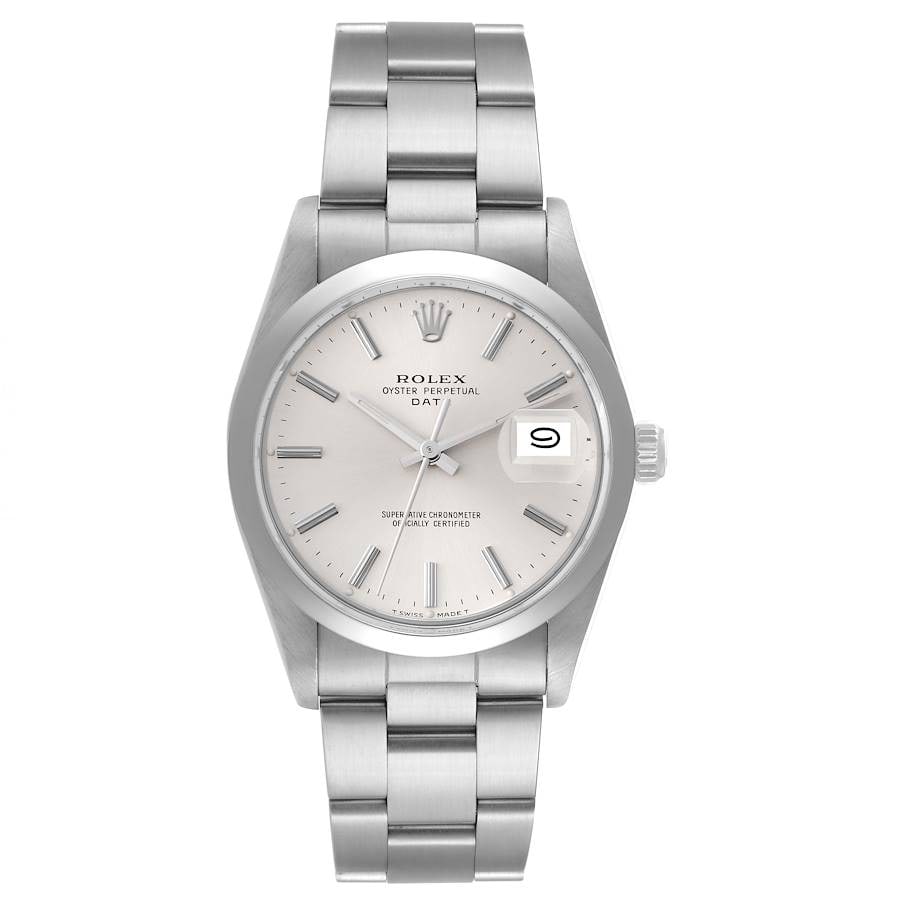Oyster Perpetual Date Ref 15000 Silver Stick Dial Wristwatch (1 of 3)