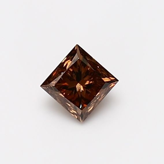 Loose Diamond - PRINCESS 0.42ct Fancy Dark Orangey Brown I1: Loose Diamond - PRINCESS 0.42ct Fancy Dark Orangey Brown I1 Source: Natural Shape: PRINCESS Carats: 0.42 Color: Fancy Dark Orangey Brown Certification: GIA Video: