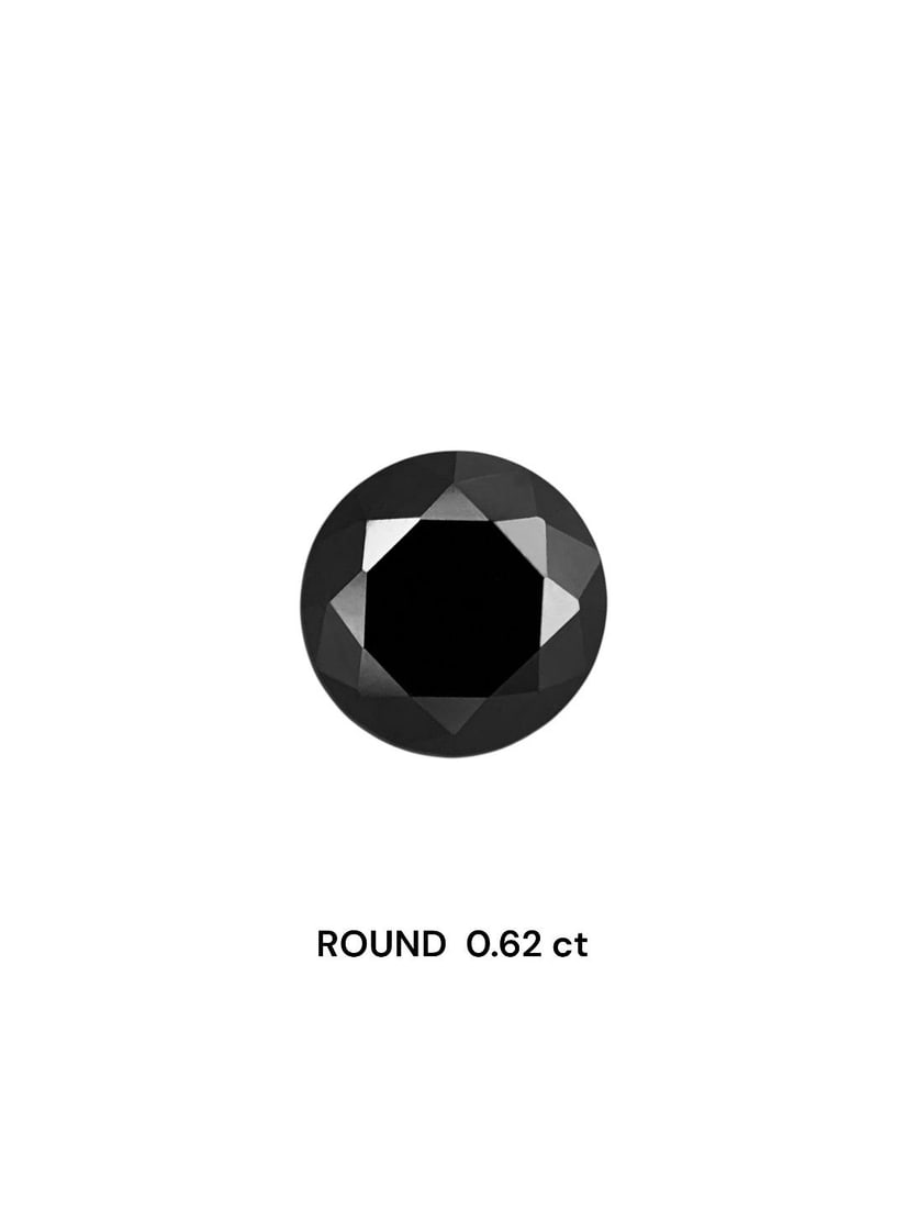 Loose Diamond - ROUND 0.62ct Fancy Black VVS2: Loose Diamond - ROUND 0.62ct Fancy Black VVS2 Source: Natural Shape: ROUND Carats: 0.62 Color: Fancy Black Certification: NONE Video: