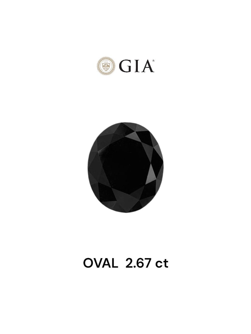 Loose Diamond - OVAL 2.67ct Fancy Black VVS2: Loose Diamond - OVAL 2.67ct Fancy Black VVS2 Source: Natural Shape: OVAL Carats: 2.67 Color: Fancy Black Certification: GIA Video: