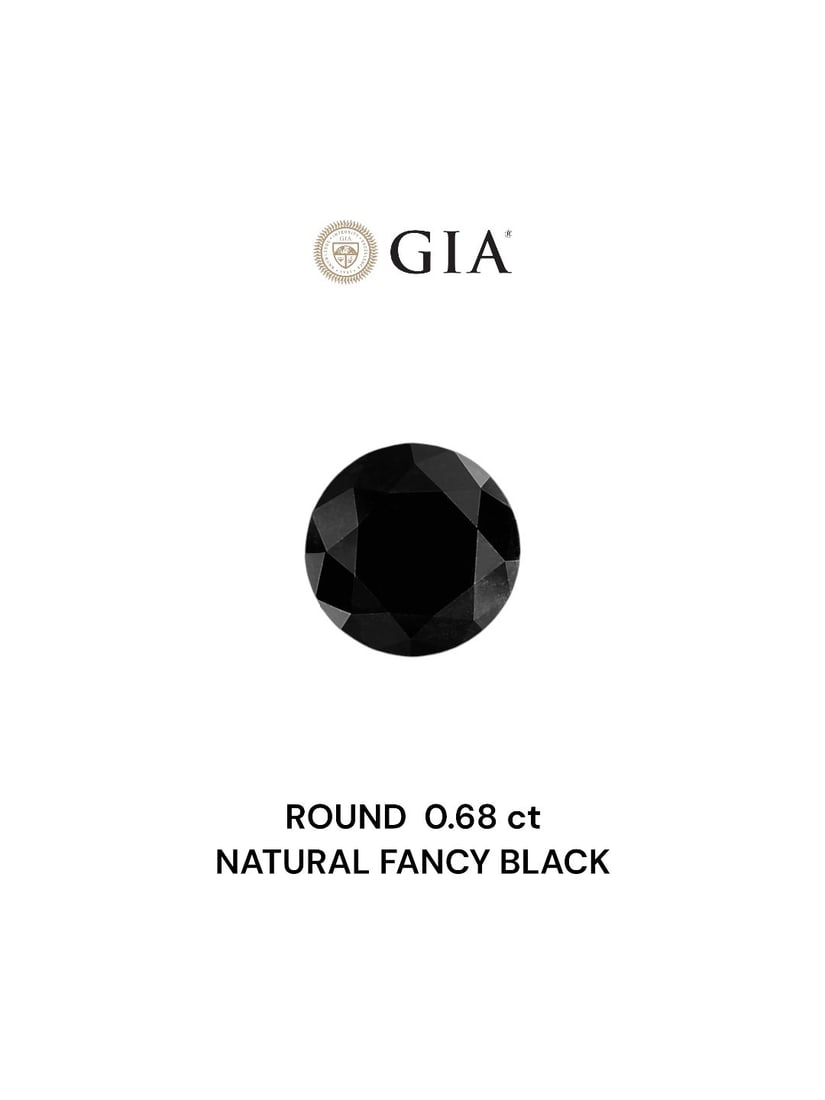 Loose Diamond - ROUND 0.68ct Fancy Black VVS2: Loose Diamond - ROUND 0.68ct Fancy Black VVS2 Source: Natural Shape: ROUND Carats: 0.68 Color: Fancy Black Certification: GIA Video: