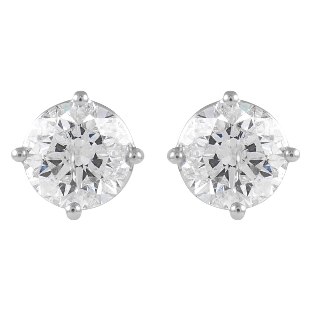 EGL Certified 2.01ct G Color Round Diamond Stud Earrings in 14k White Gold: EGL Certified 2.01ct G Color Round Diamond Stud Earrings in 14k White Gold These stunning diamond stud earrings showcase two EGL certified round brilliant diamonds with a total weight of 2.01 carats.