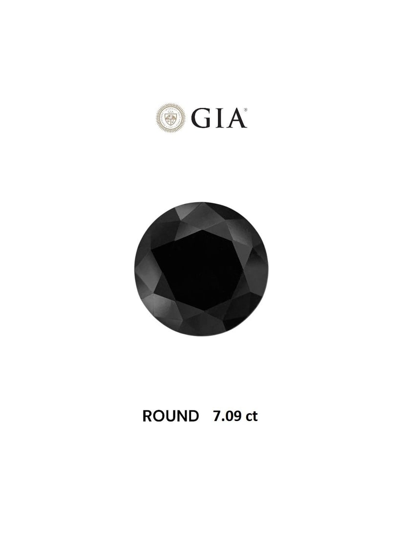Loose Diamond - ROUND 7.09ct Fancy Black VVS2: Loose Diamond - ROUND 7.09ct Fancy Black VVS2 Source: Natural Shape: ROUND Carats: 7.09 Color: Fancy Black Certification: GIA Video: