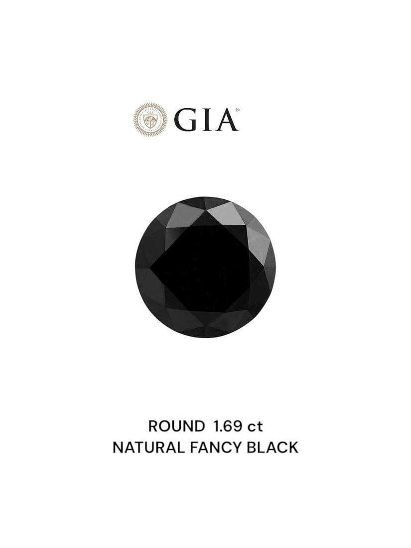 Loose Diamond - ROUND 1.69ct Fancy Black VVS2: Loose Diamond - ROUND 1.69ct Fancy Black VVS2 Source: Natural Shape: ROUND Carats: 1.69 Color: Fancy Black Certification: GIA Video: