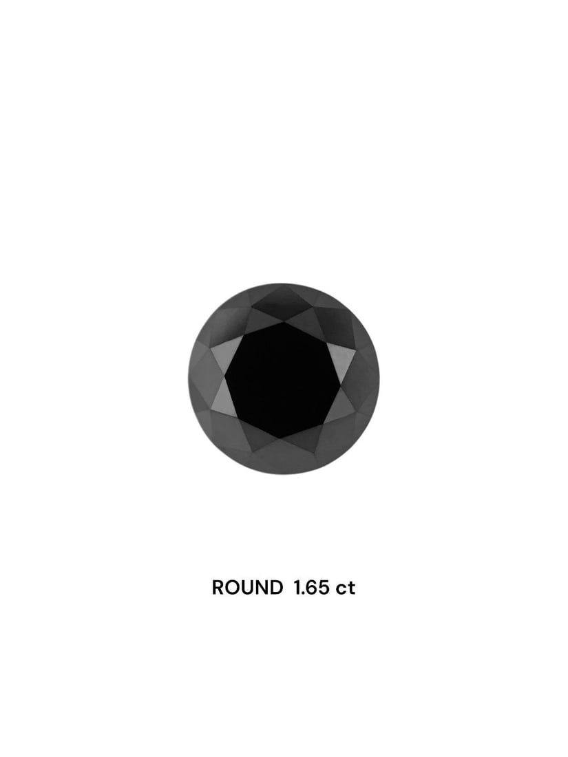 Loose Diamond - ROUND 1.65ct Black: Loose Diamond - ROUND 1.65ct Black Source: Natural Shape: ROUND Carats: 1.65 Color: Black Certification: IGI Video: