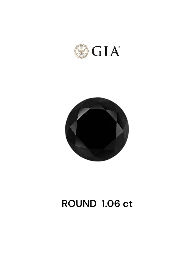 Loose Diamond - ROUND 1.06ct Fancy Black VVS2: Loose Diamond - ROUND 1.06ct Fancy Black VVS2 Source: Natural Shape: ROUND Carats: 1.06 Color: Fancy Black Certification: GIA Video: