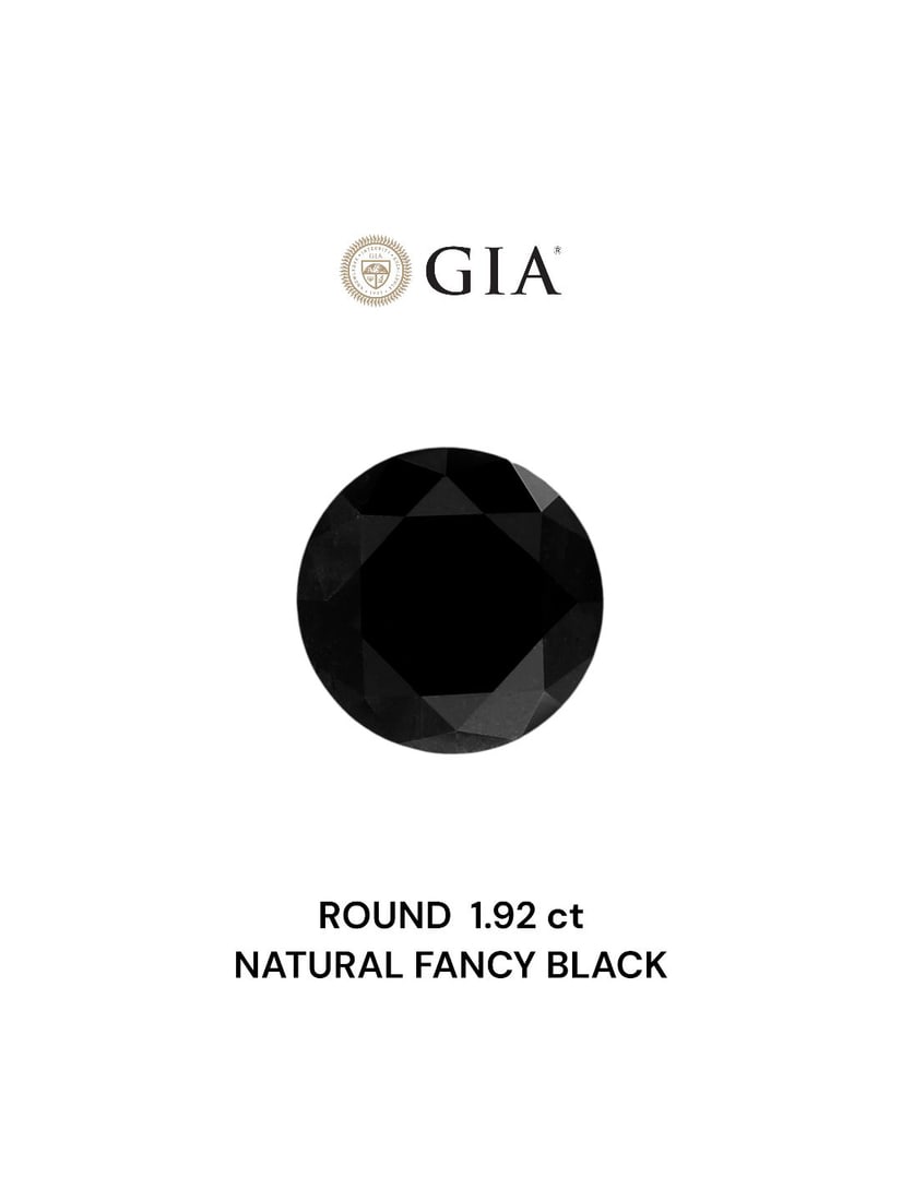 Loose Diamond - ROUND 1.92ct Fancy Black VVS2: Loose Diamond - ROUND 1.92ct Fancy Black VVS2 Source: Natural Shape: ROUND Carats: 1.92 Color: Fancy Black Certification: GIA Video: