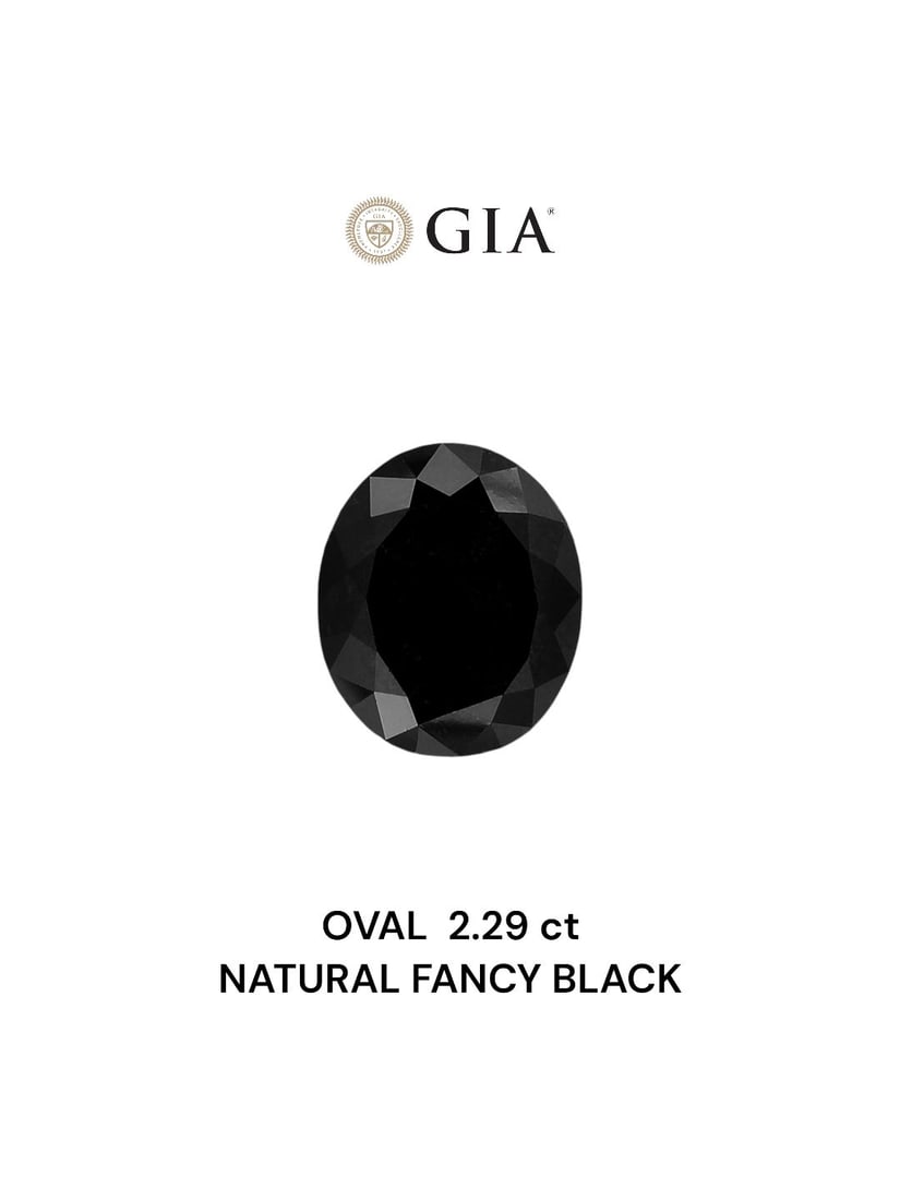 Loose Diamond - OVAL 2.29ct Fancy Black VVS2: Loose Diamond - OVAL 2.29ct Fancy Black VVS2 Source: Natural Shape: OVAL Carats: 2.29 Color: Fancy Black Certification: GIA Video: