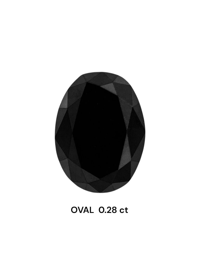 Loose Diamond - OVAL 0.28ct Fancy Black VVS2: Loose Diamond - OVAL 0.28ct Fancy Black VVS2 Source: Natural Shape: OVAL Carats: 0.28 Color: Fancy Black Certification: NONE Video: