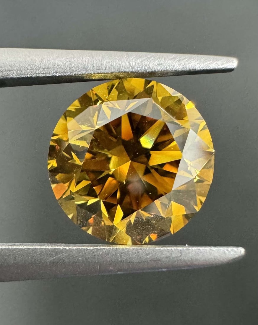 Loose Diamond - ROUND 1.4ct Fancy Deep Brownish Orangey Yellow SI1: Loose Diamond - ROUND 1.4ct Fancy Deep Brownish Orangey Yellow SI1 Source: Natural Shape: ROUND Carats: 1.4 Color: Fancy Deep Brownish Orangey Yellow Certification: GIA Video: