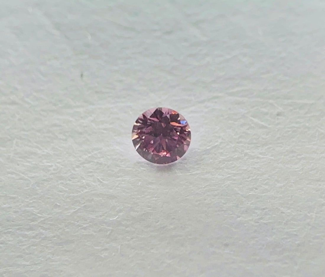 Loose Diamond - ROUND 0.04ct Fancy Intense Purplish Pink (1 of 1)