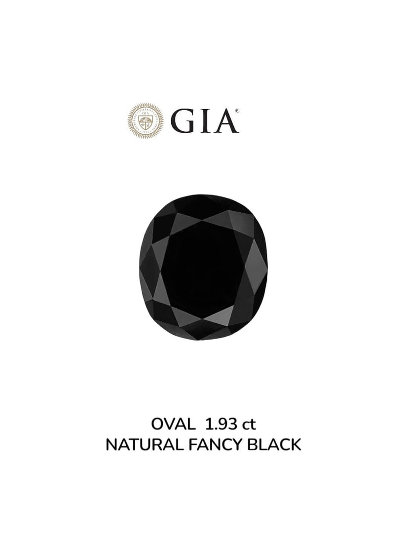 Loose Diamond - OVAL 1.93ct Fancy Black VVS2: Loose Diamond - OVAL 1.93ct Fancy Black VVS2 Source: Natural Shape: OVAL Carats: 1.93 Color: Fancy Black Certification: GIA Video:
