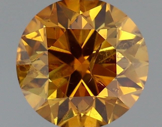 Loose Diamond - ROUND 1.03ct Fancy Deep Orange Yellow I2: Loose Diamond - ROUND 1.03ct Fancy Deep Orange Yellow I2 Source: Natural Shape: ROUND Carats: 1.03 Color: Fancy Deep Orange Yellow Certification: GIA Video: