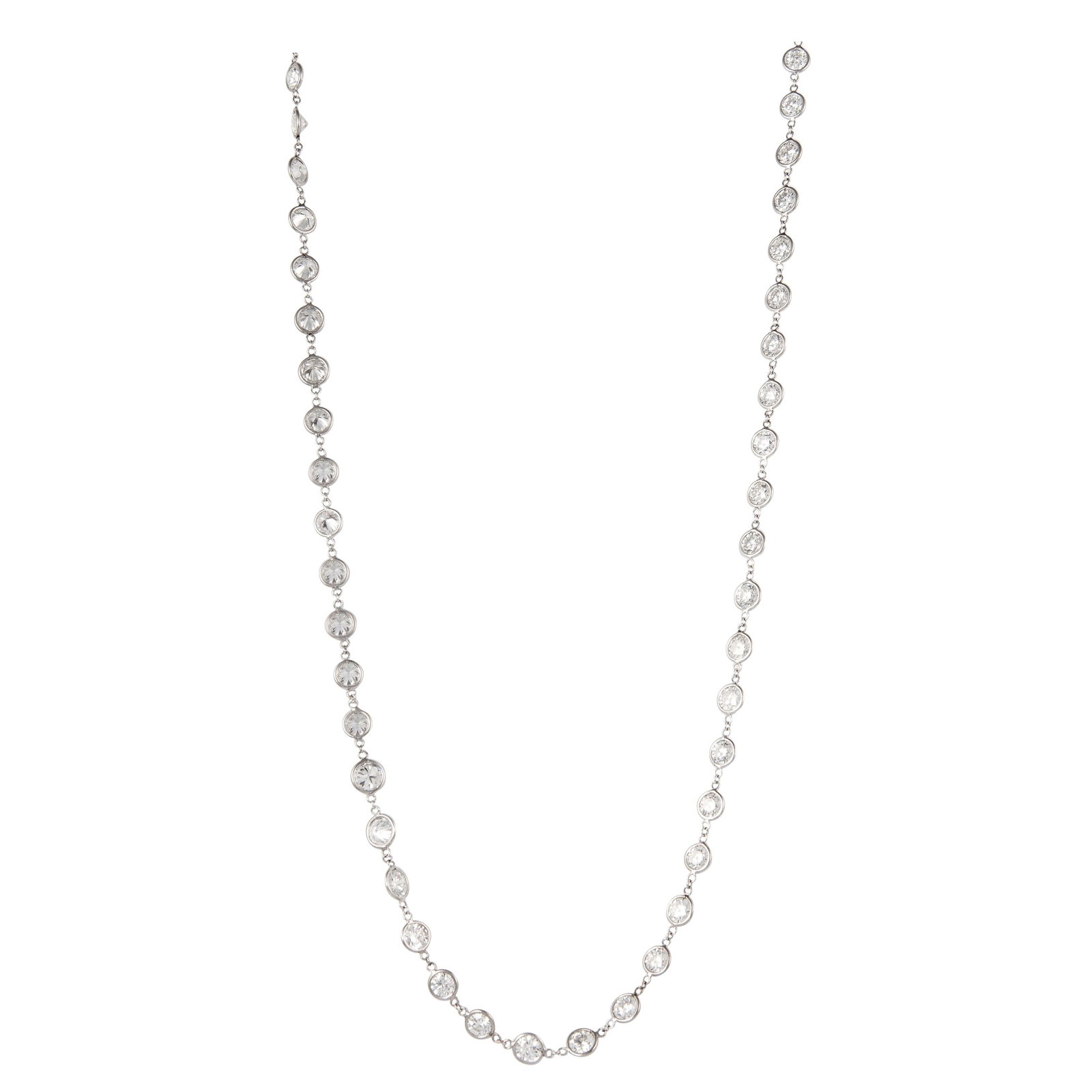37.50ct Modern Diamond Necklace in 18k White Gold (1 of 7)