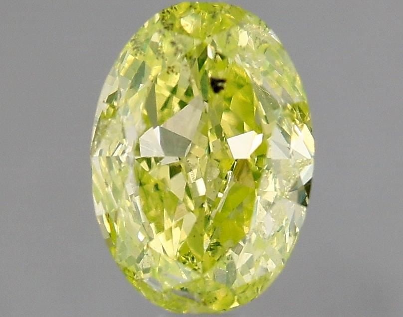 Loose Diamond - OVAL 1.03ct Fancy Intense Green Yellow SI2: Loose Diamond - OVAL 1.03ct Fancy Intense Green Yellow SI2 Source: Natural Shape: OVAL Carats: 1.03 Color: Fancy Intense Green Yellow Certification: GIA Video: