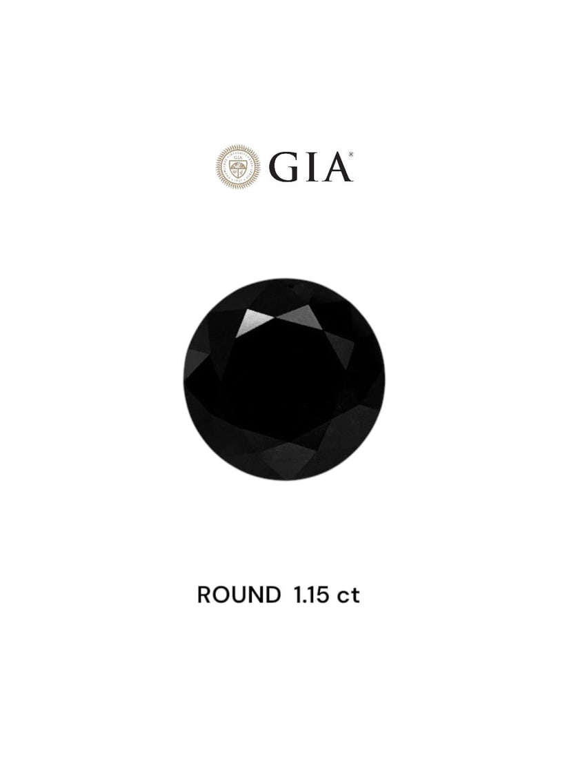 Loose Diamond - ROUND 1.15ct Fancy Black VVS2: Loose Diamond - ROUND 1.15ct Fancy Black VVS2 Source: Natural Shape: ROUND Carats: 1.15 Color: Fancy Black Certification: GIA Video: