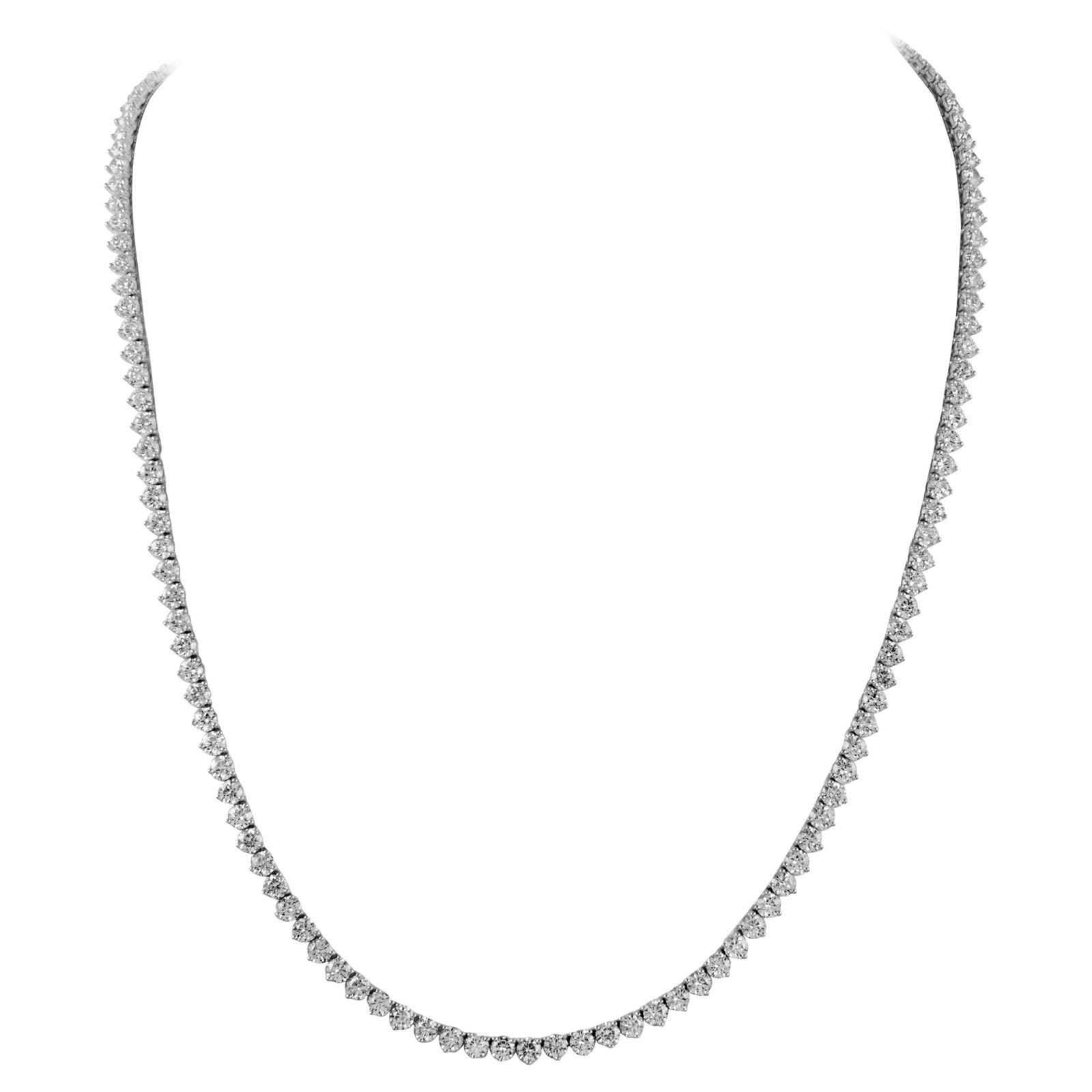 35.66ct Diamond Tennis Necklace 18k White Gold 24in (1 of 4)