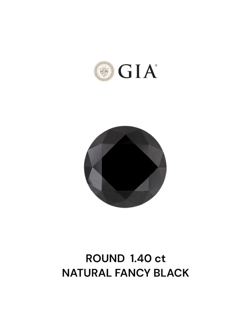 Loose Diamond - ROUND 1.4ct Fancy Black VVS2: Loose Diamond - ROUND 1.4ct Fancy Black VVS2 Source: Natural Shape: ROUND Carats: 1.4 Color: Fancy Black Certification: GIA Video: