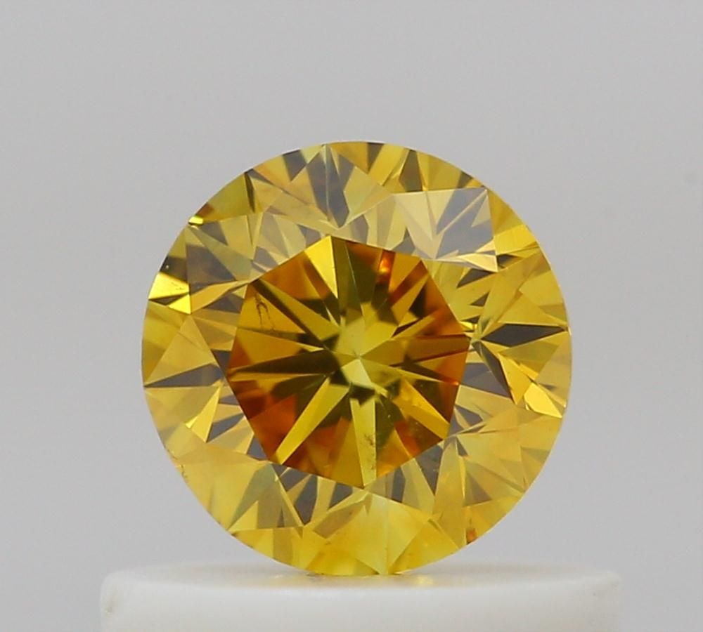 Loose Diamond - ROUND 0.5ct Fancy Deep Orangey Yellow SI2: Loose Diamond - ROUND 0.5ct Fancy Deep Orangey Yellow SI2 Source: Natural Shape: ROUND Carats: 0.5 Color: Fancy Deep Orangey Yellow Certification: GIA Video: