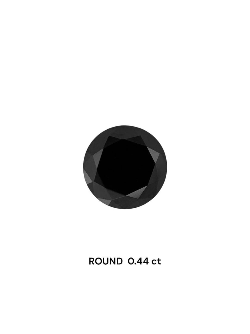 Loose Diamond - ROUND 0.44ct Fancy Black VVS2: Loose Diamond - ROUND 0.44ct Fancy Black VVS2 Source: Natural Shape: ROUND Carats: 0.44 Color: Fancy Black Certification: NONE Video: