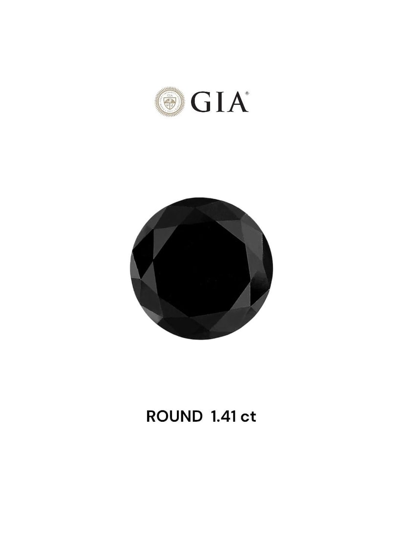 Loose Diamond - ROUND 1.41ct Fancy Black VVS2: Loose Diamond - ROUND 1.41ct Fancy Black VVS2 Source: Natural Shape: ROUND Carats: 1.41 Color: Fancy Black Certification: GIA Video: