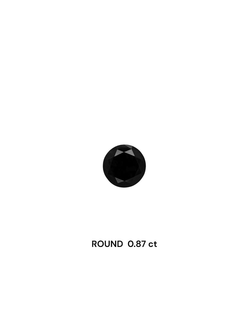 Loose Diamond - ROUND 0.87ct Fancy Black VVS2: Loose Diamond - ROUND 0.87ct Fancy Black VVS2 Source: Natural Shape: ROUND Carats: 0.87 Color: Fancy Black Certification: GIA Video: