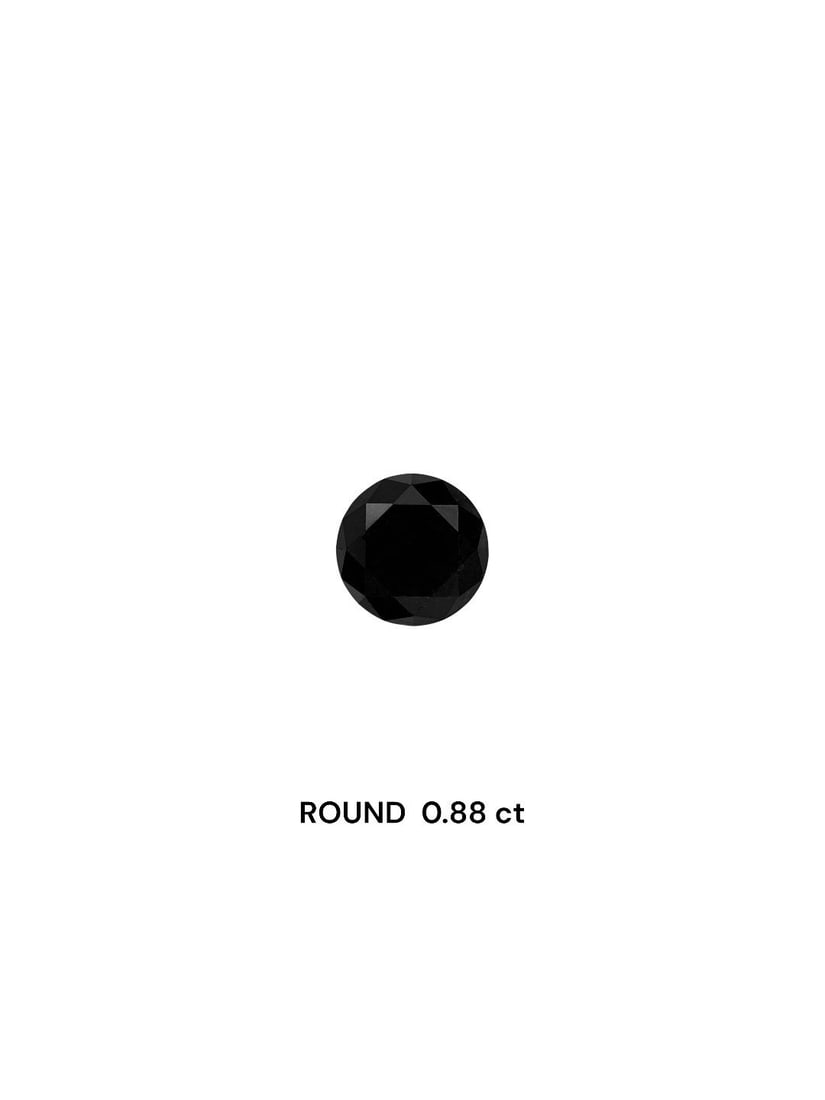 Loose Diamond - ROUND 0.88ct Fancy Black VVS2: Loose Diamond - ROUND 0.88ct Fancy Black VVS2 Source: Natural Shape: ROUND Carats: 0.88 Color: Fancy Black Certification: GIA Video: