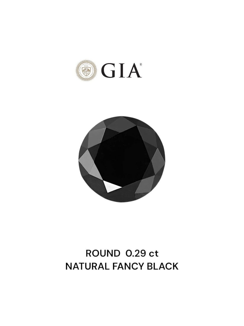 Loose Diamond - ROUND 0.29ct Fancy Black VVS2: Loose Diamond - ROUND 0.29ct Fancy Black VVS2 Source: Natural Shape: ROUND Carats: 0.29 Color: Fancy Black Certification: GIA Video: