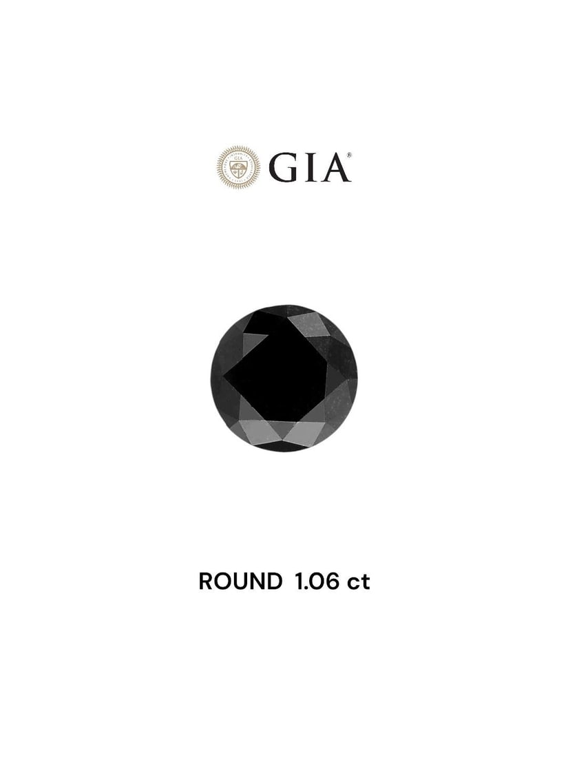 Loose Diamond - ROUND 1.06ct Fancy Black VVS2: Loose Diamond - ROUND 1.06ct Fancy Black VVS2 Source: Natural Shape: ROUND Carats: 1.06 Color: Fancy Black Certification: GIA Video: