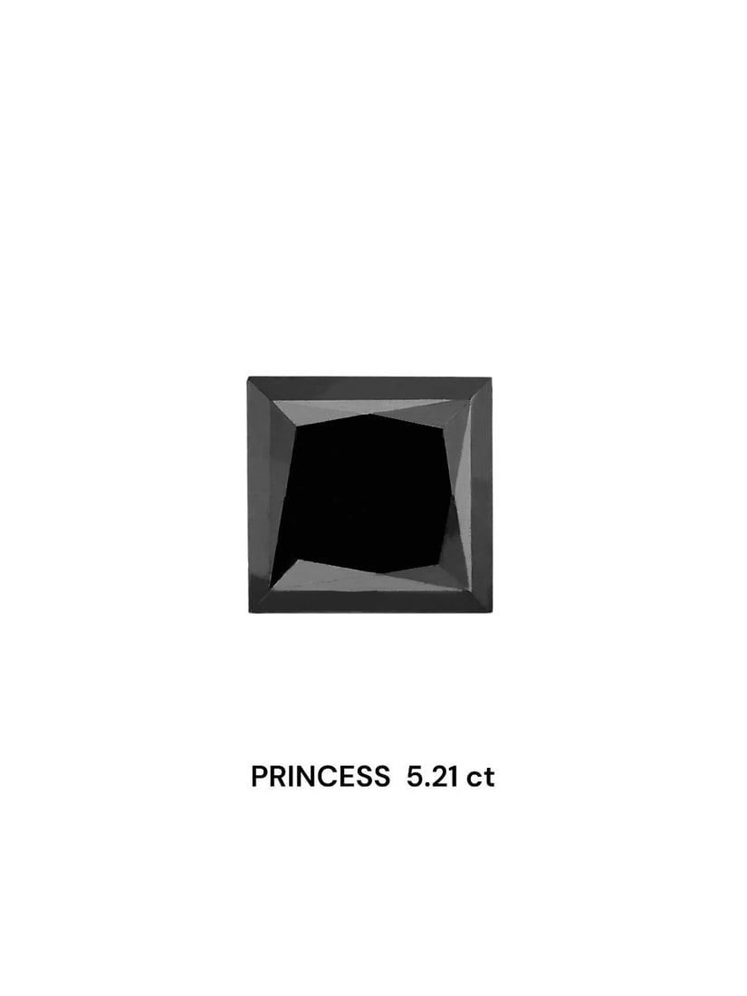 Loose Diamond - PRINCESS 5.21ct Black: Loose Diamond - PRINCESS 5.21ct Black Source: Natural Shape: PRINCESS Carats: 5.21 Color: Black Certification: IGI Video: