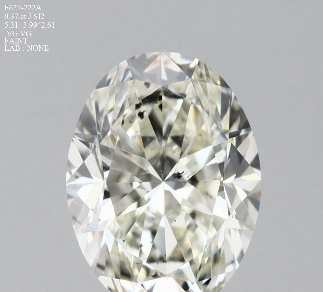 Loose Diamond - OVAL 0.37ct J SI2: Loose Diamond - OVAL 0.37ct J SI2 Source: Natural Shape: OVAL Carats: 0.37 Color: J Clarity: SI2 Certification: NONE Video: