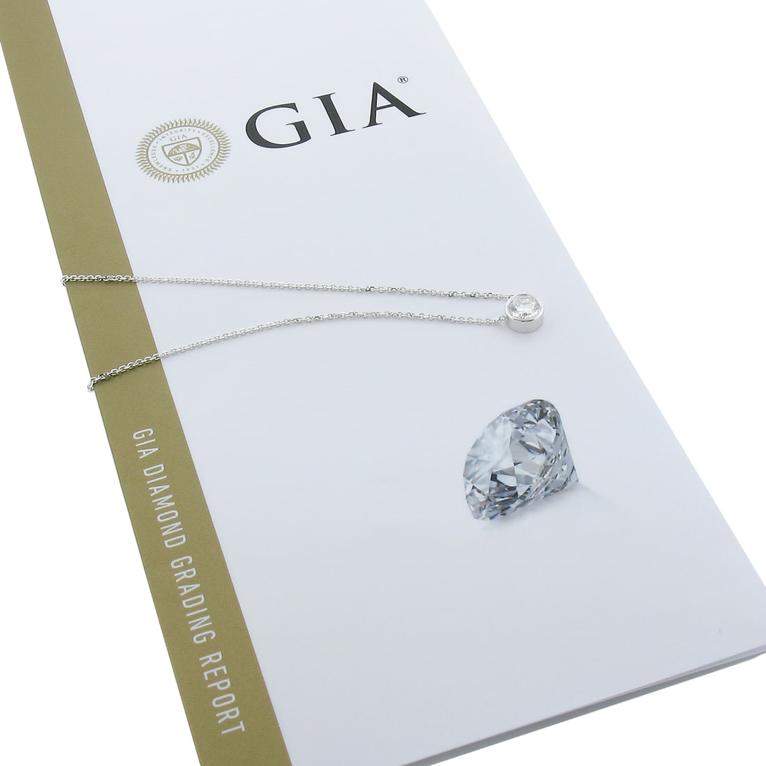 14k White Gold GIA Certified 0.84ct Round Diamond Solitaire Pendant & Adjustable Chain: 14k White Gold GIA Certified 0.84ct Round Diamond Solitaire Pendant & Adjustable Chain This exquisite pendant necklace features a stunning round brilliant cut diamond solitaire, elegantly set in solid