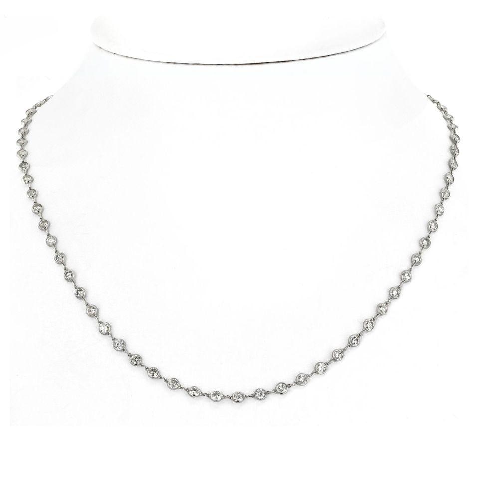 Diamond by the Yard Platinum Necklace 11.57 Carat 20 Inch (1 of 4)