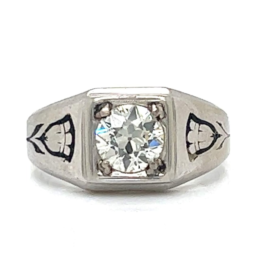 Art Deco 18K Gold 1.05 Ct Diamond Ring VVS-VS I-J Color (1 of 5)