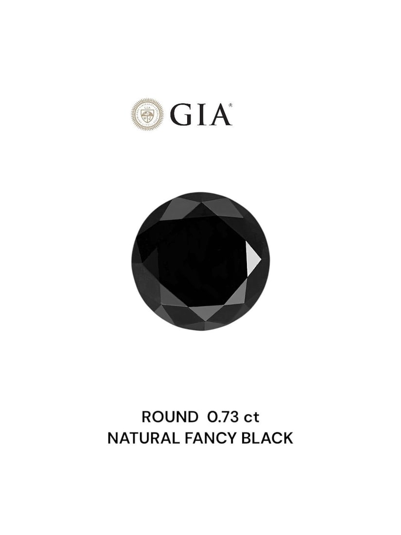 Loose Diamond - ROUND 0.73ct Fancy Black VVS2: Loose Diamond - ROUND 0.73ct Fancy Black VVS2 Source: Natural Shape: ROUND Carats: 0.73 Color: Fancy Black Certification: GIA Video: